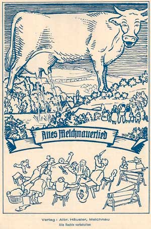 Illustration der grossen Kuh aus "Altes Melchnauerlied"